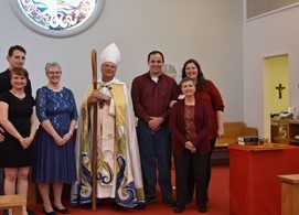 Bishop Rickel with newly confirmed members